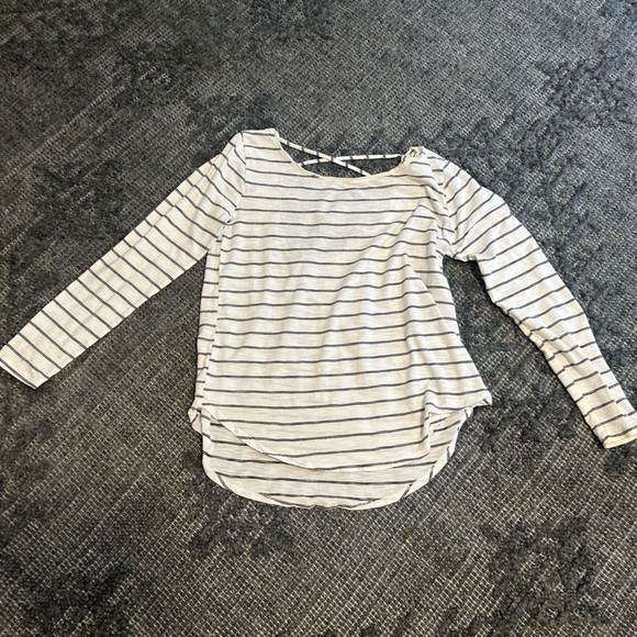 Hollister Black and White Striped Tee Strapy Back Top - Picture 1 of 6